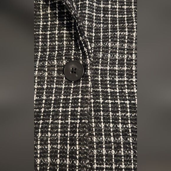 Sanctuary Johnnie Plaid Blazer Tweed Black Gray w/silver threads Size Small - Picture 7 of 11